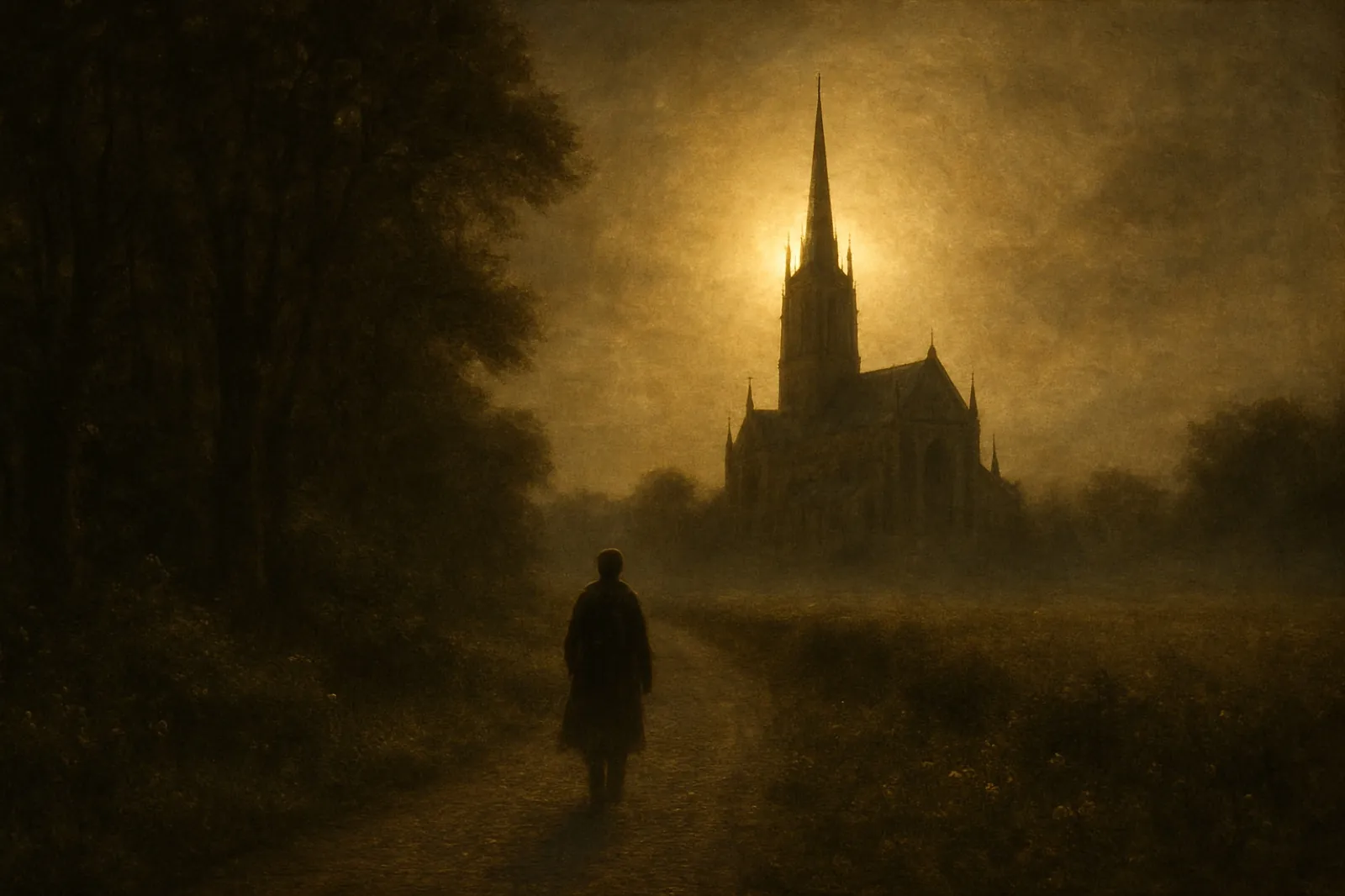 A path leading toward a church