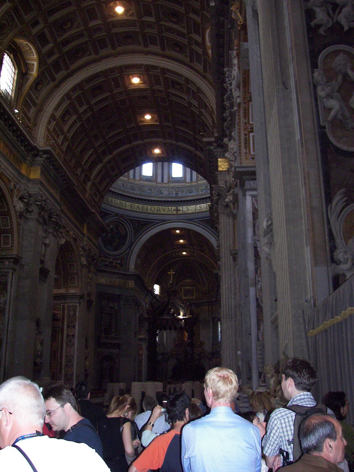 The baldachin and high altar of St. Peter's Basilica above the apostolic tomb.