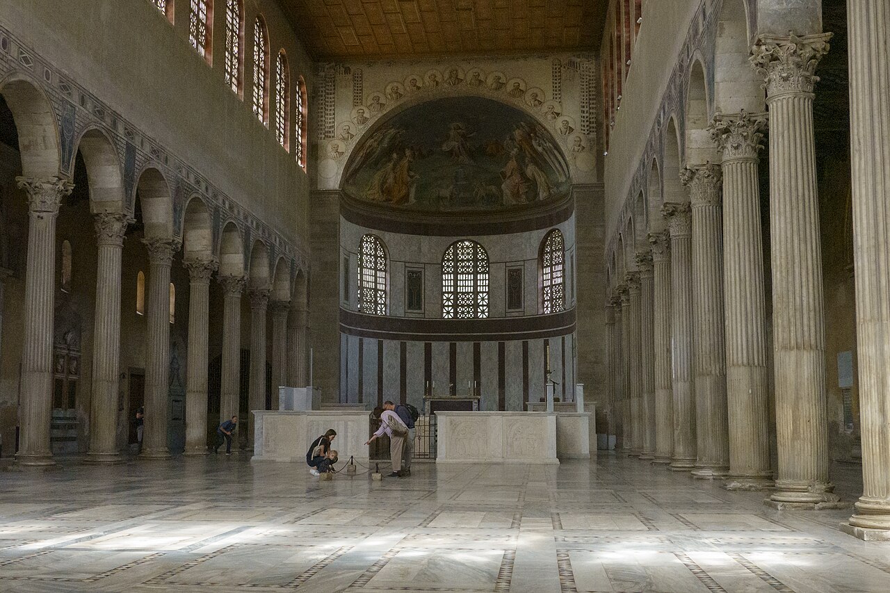 The columned nave of Santa Sabina on the Aventine