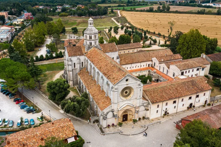 The Cistercian abbey of Fossanova, where Saint Thomas Aquinas died in 1274.