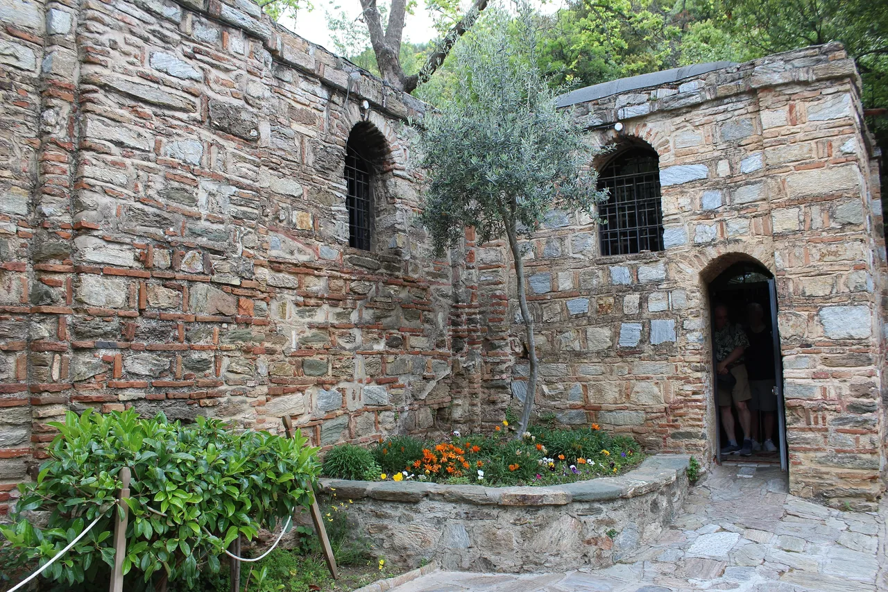 Stone exterior of the House of the Virgin Mary shrine.