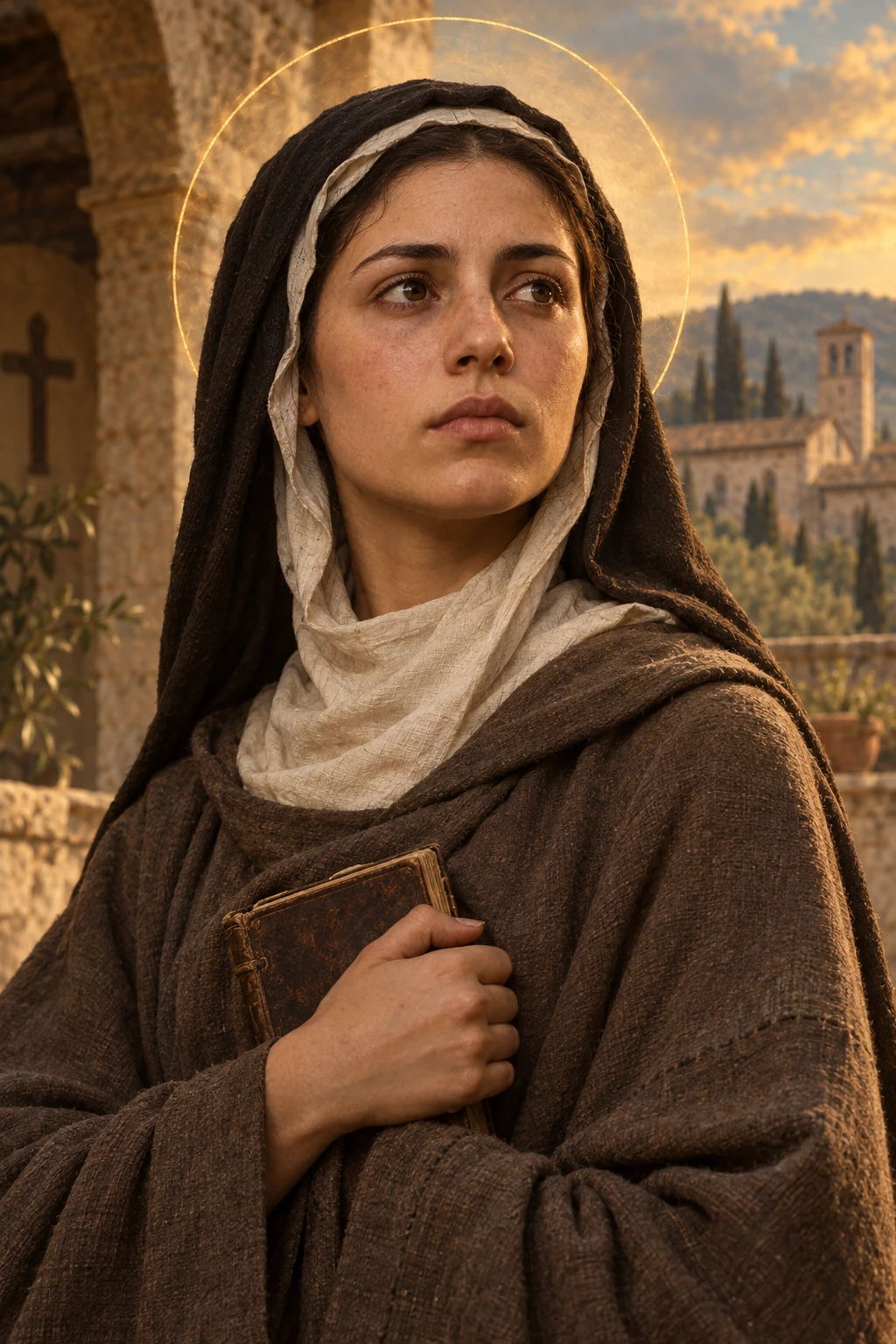 Saint Agnes of Assisi in a Poor Clare habit.