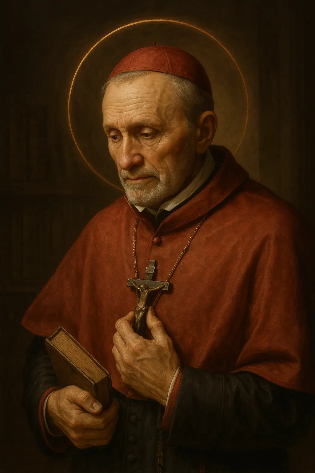 Saint Alphonsus Liguori in bishop's vesture, holding a book.