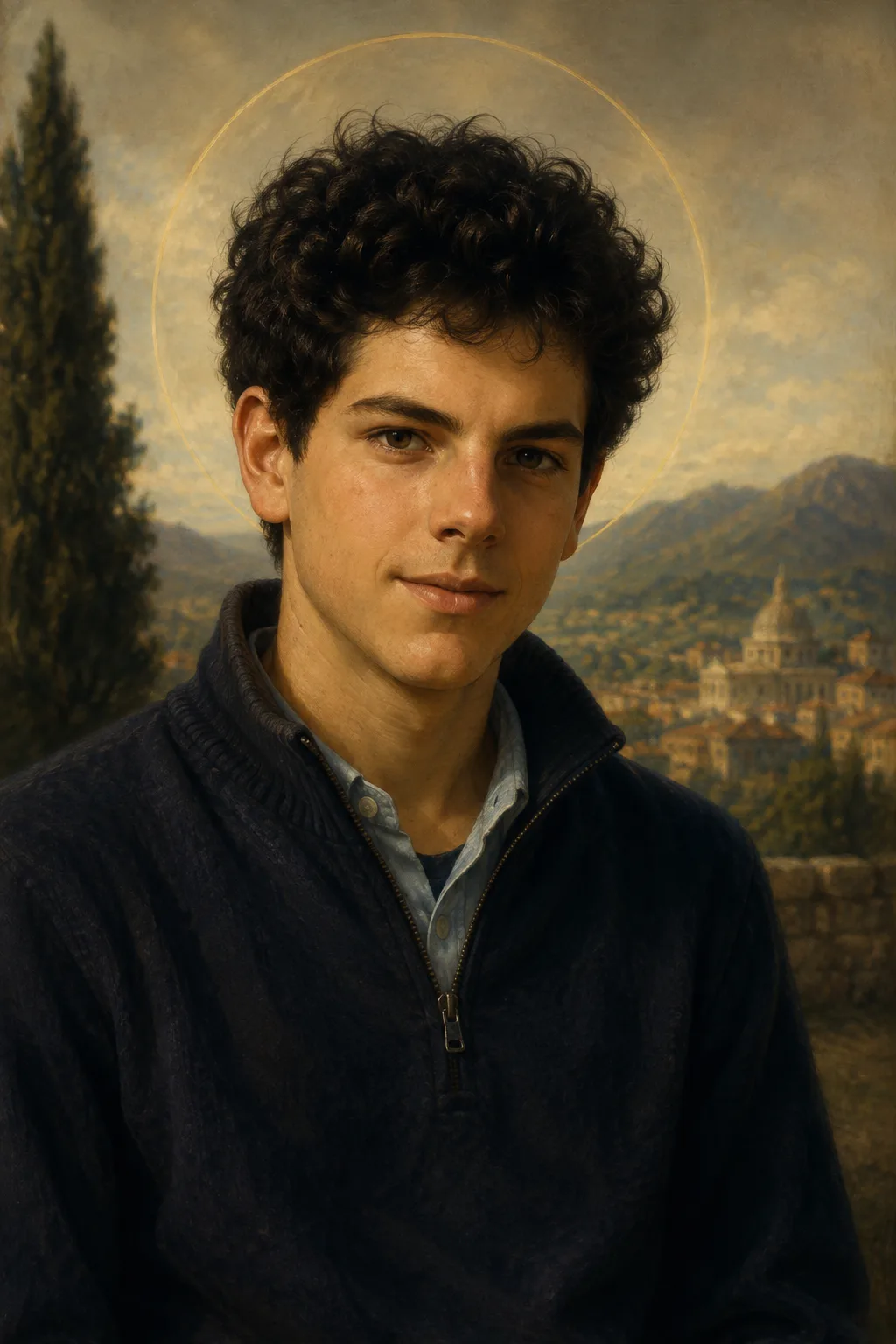 Saint Carlo Acutis, a teenager in an ordinary jacket.